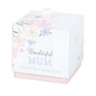Wonderful Mum Cherry Blossom Candle, Mothers Day Gift Birthday